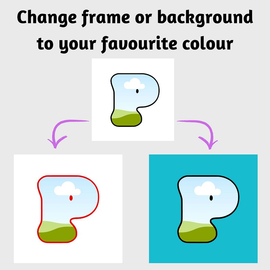 Fat and Fun Alphabet (A - Z) Single Frame Canva Templates product image (6)