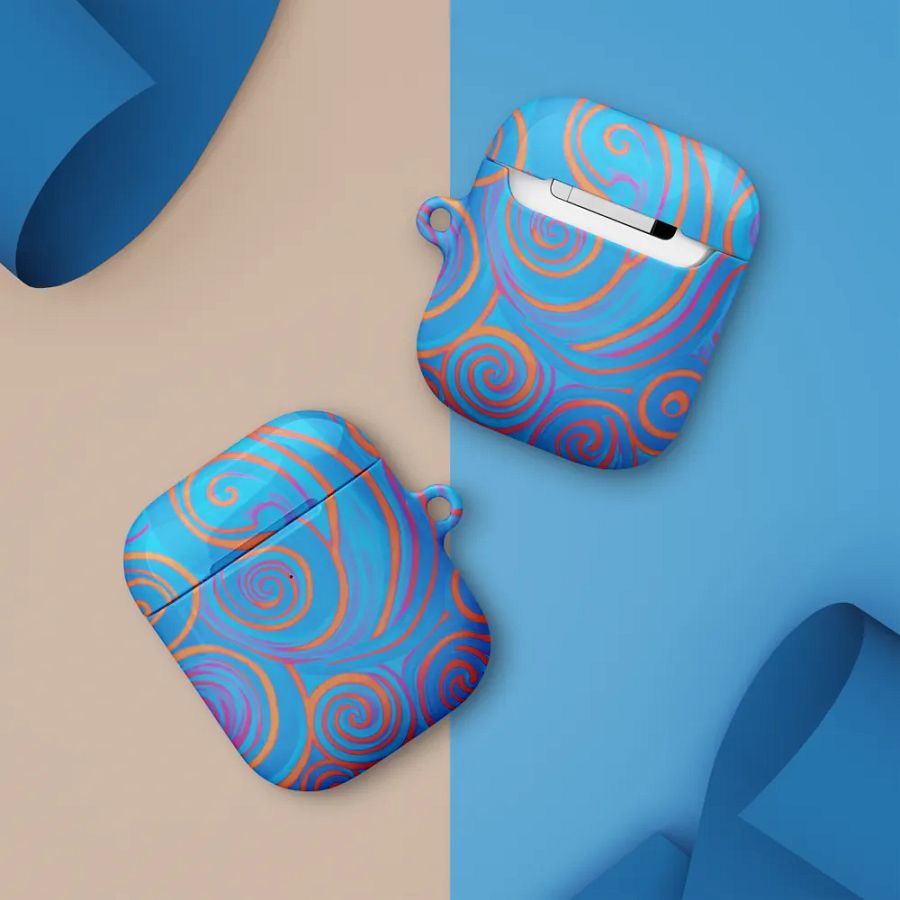 Funky Blue Dreams Liquid Tie-Dye Airpods Case product image (10)