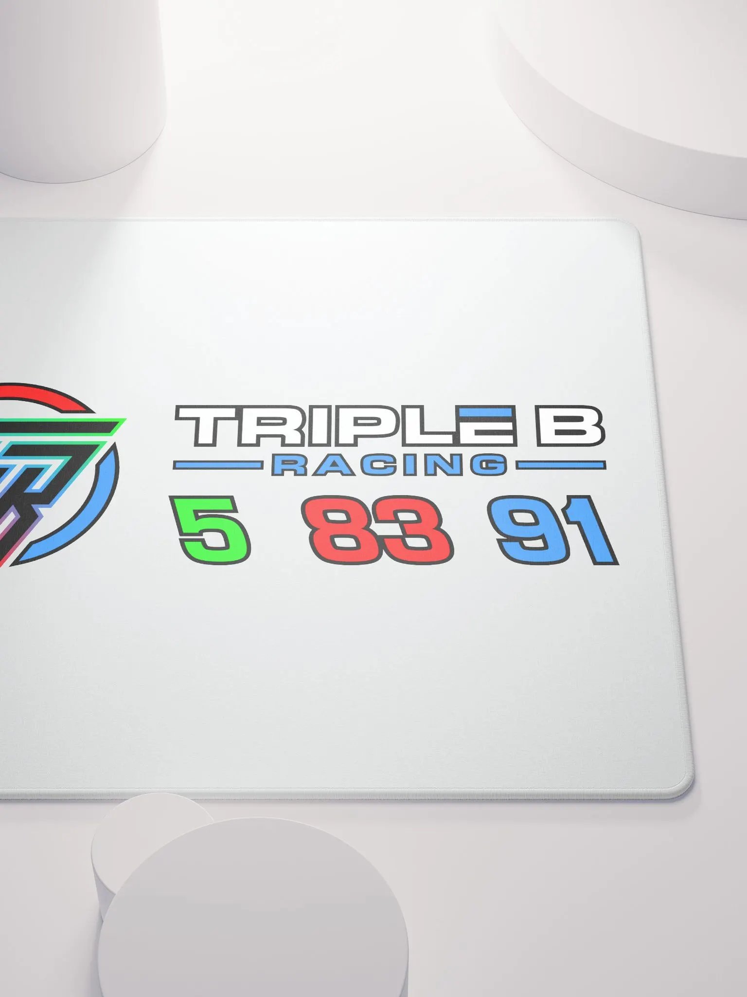 PRIZM Triple B Racing numbers mouse pad (Light Grey) product image (5)