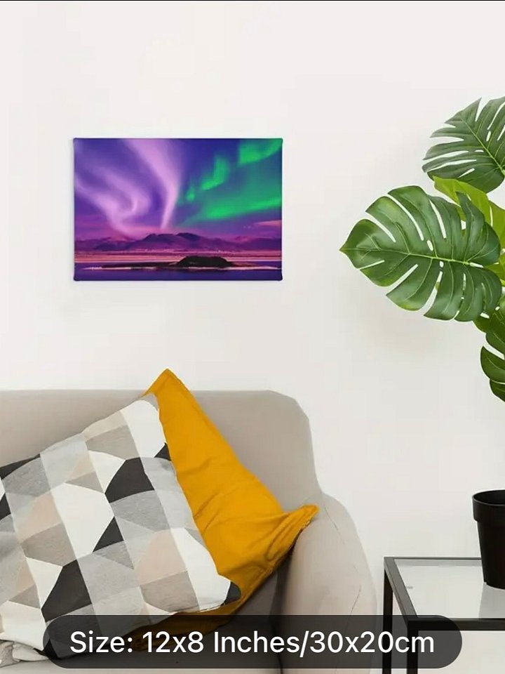 1pc Framed Canvas Northern Lights Digital Download Poster Instant Download Photo Print 12 X 8 Inch/30 X 20 Cm product image (1)