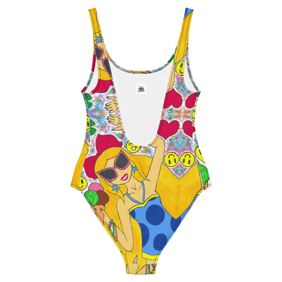 Girl with the ice cream (art by Dina R.) tempera painting picture - One-Piece Swimsuit product image (6)