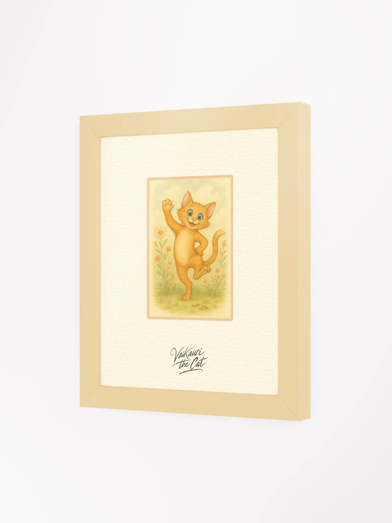 Vaikauri the Cat - Matte Wood-Framed Artprint product image (5)