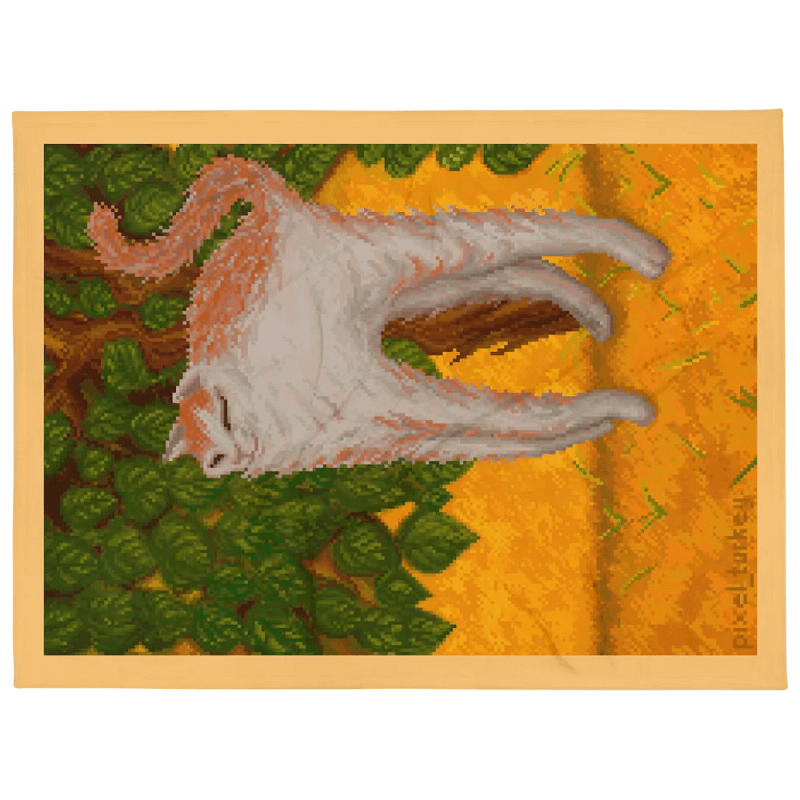 Large Soft, fuzzy blanket - My take on Pierre Bonnard's Le Chat Blanc (1894)