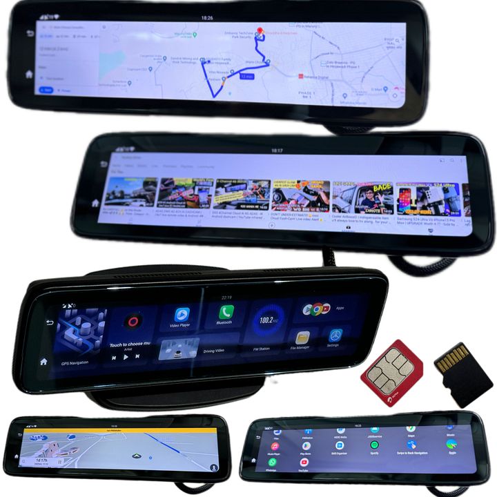 SRS ABSOLUTE 4G AI Android10 Smart DashCam Full Set 24x7 Live Remote video/Parking Monitor ADAS GPS SOS Bluetooth WiFi MicroSD GPS Night Vision(4 Channel S12ProL 12" 4G ADAS 2GB+32GB) product image (2)