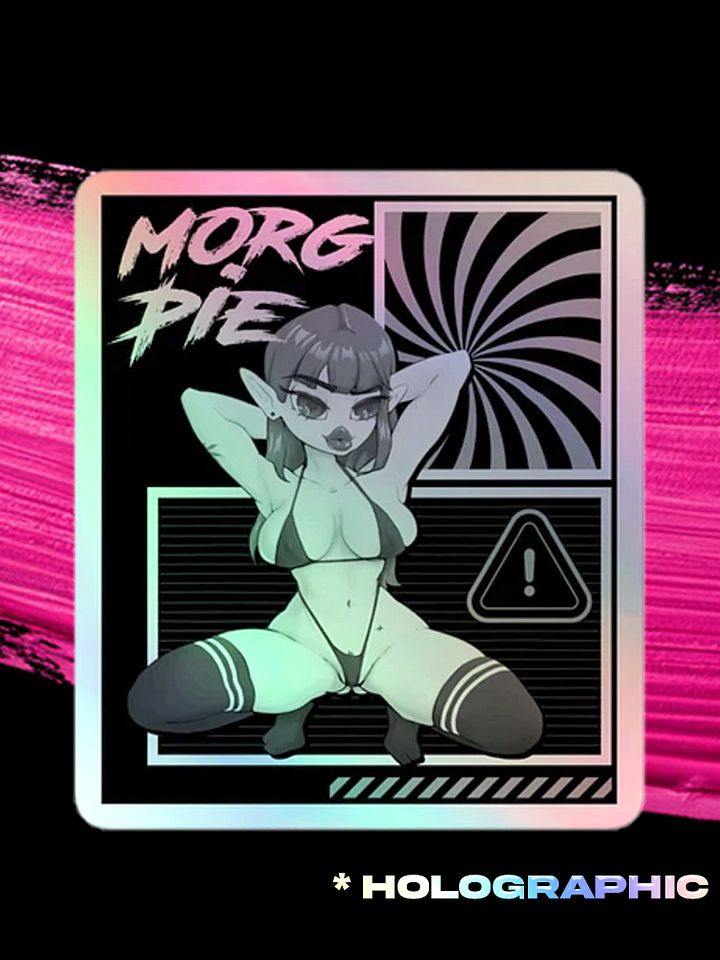 Holo B&W Squat Sticker product image (1)