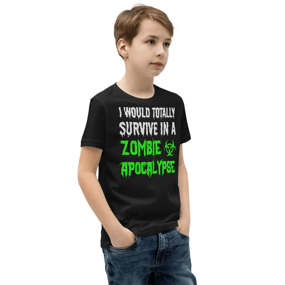 I Would Totally Survive In A Zombie Apocalypse T-Shirt For Kids product image (6)