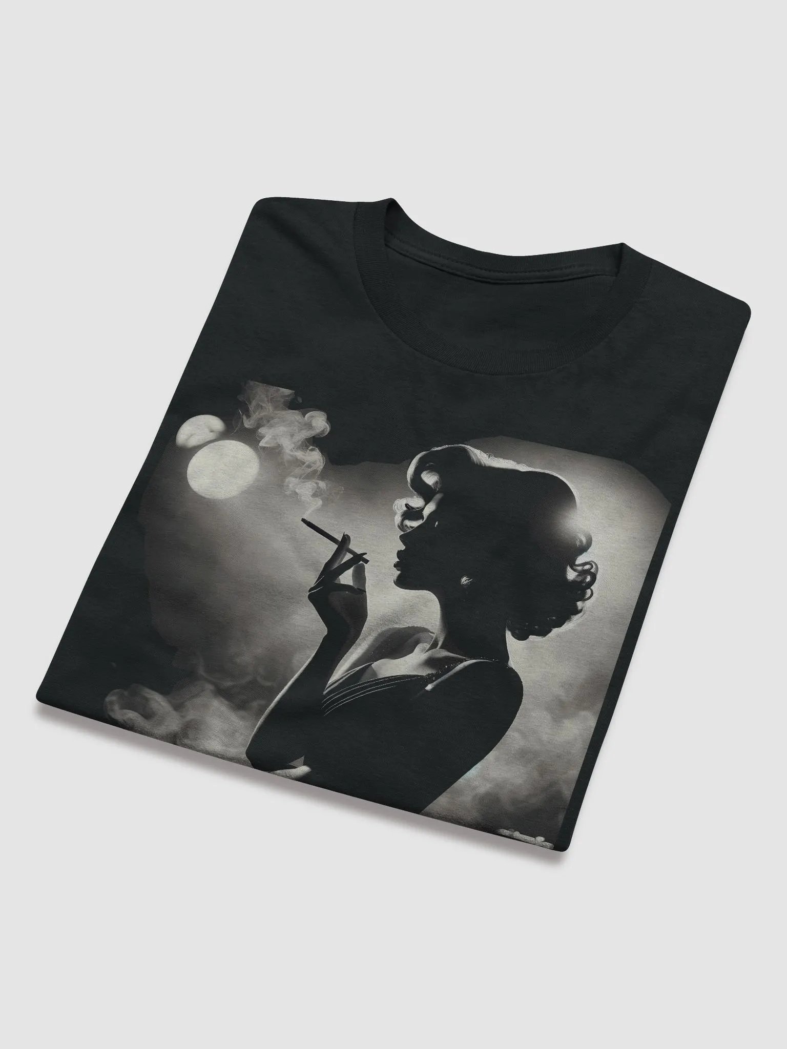 Elegant Noir Femme Fatale (Front Print Womens Tee) product image (5)