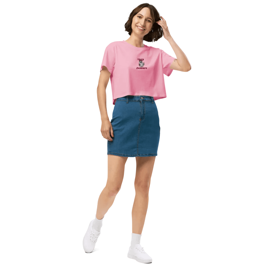 Very Demure Cute Ghost Embroidered Crop Top product image (5)