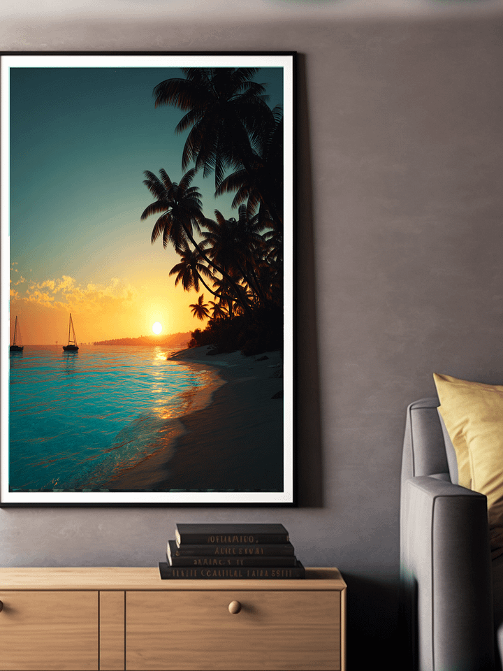 Golden Hour Shores Framed Matte Wall Art Canvas product image (2)