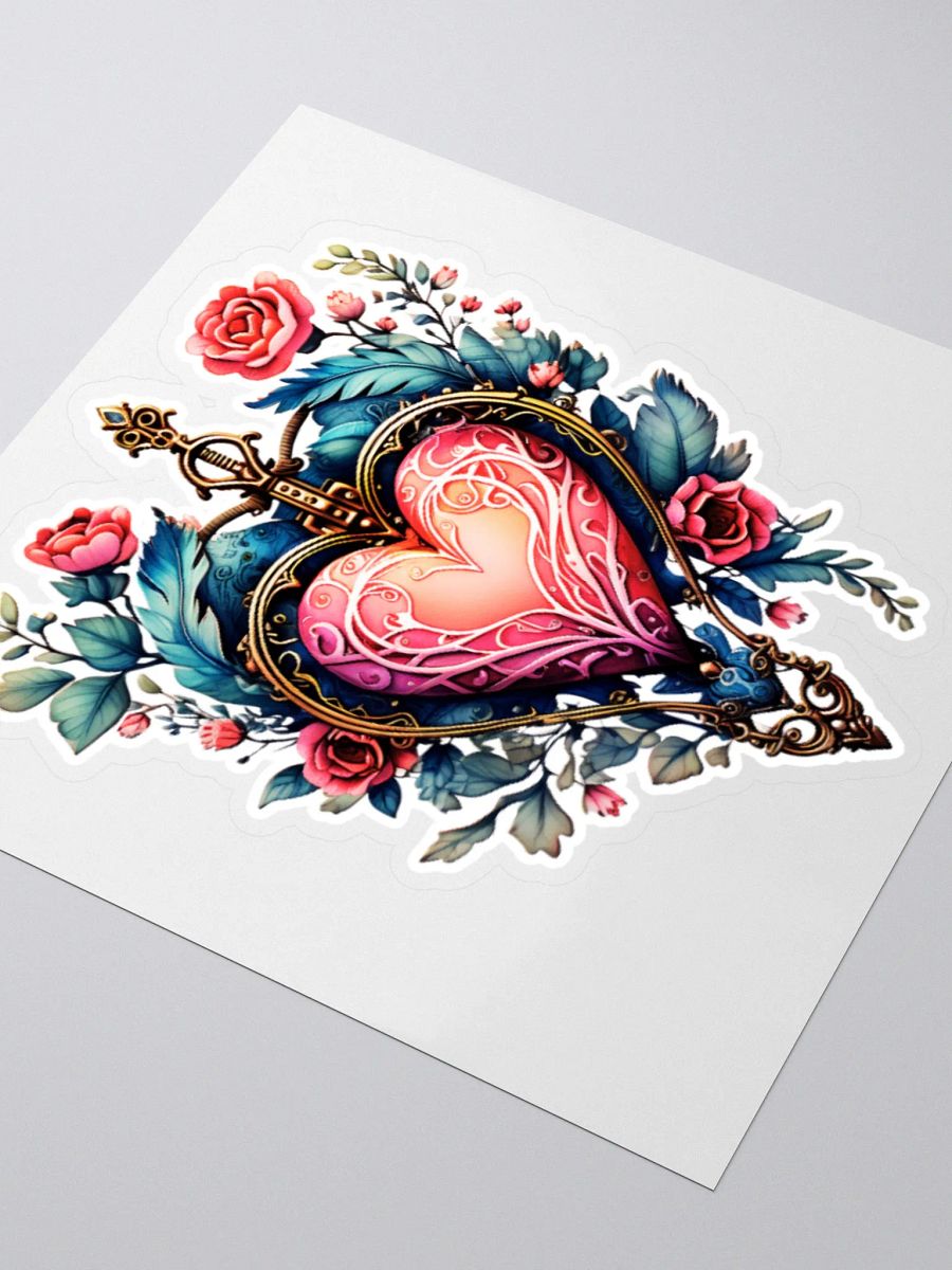 Whimsical Vintage Valentine’s Day Heart Sticker product image (3)