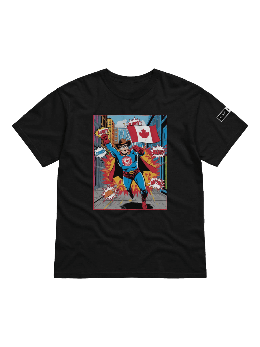"CANADIAN MADE SUPERHERO" 100% cotton T-shirt product image (1)