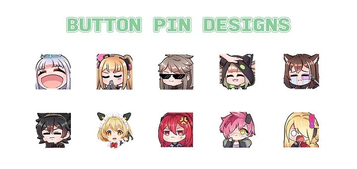 Button Pins 10x | Design 3 (Tower of Fantasy) product image (1)