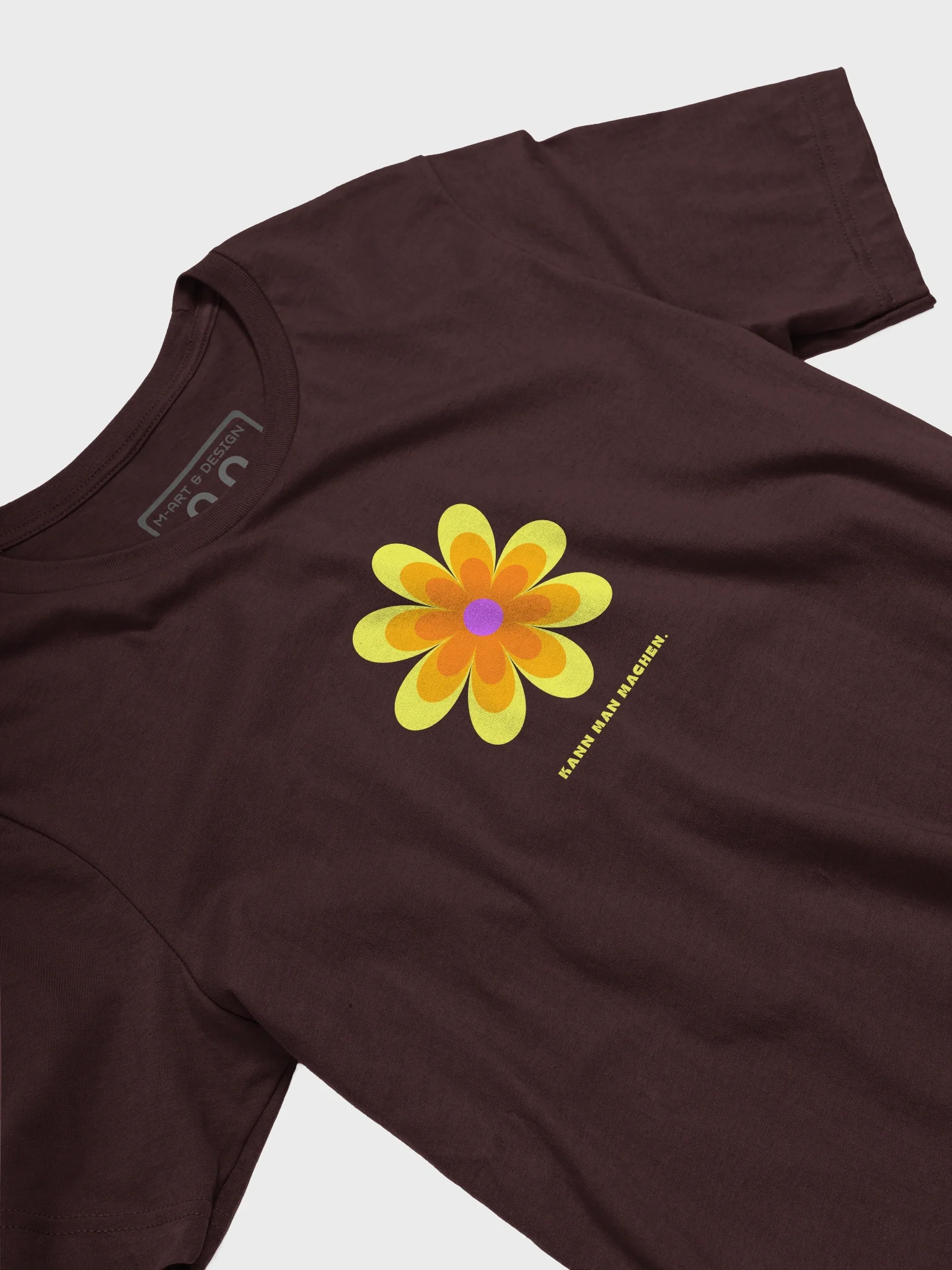 Laid-back flower T-Shirt "Kann man machen." - yellow orange product image (3)