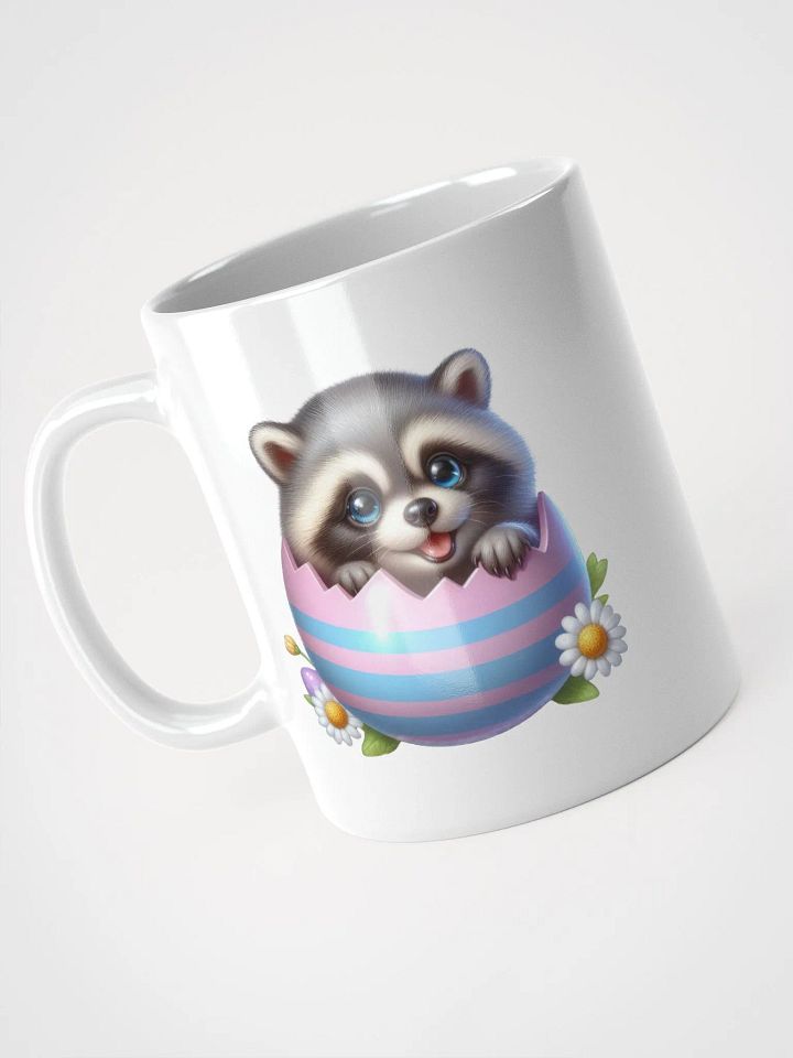 Raccoon Easter Egg - White Mug product image (1)