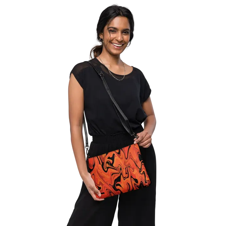 Orange Swirl Flip-Sided Faux Leather Crossbody Bag product image (2)