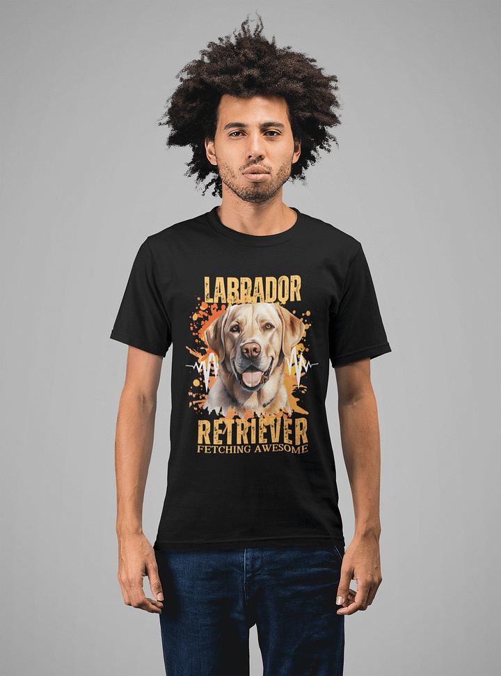 Dark Color Labrador Fetching Awesome Regular T-shirt product image (2)