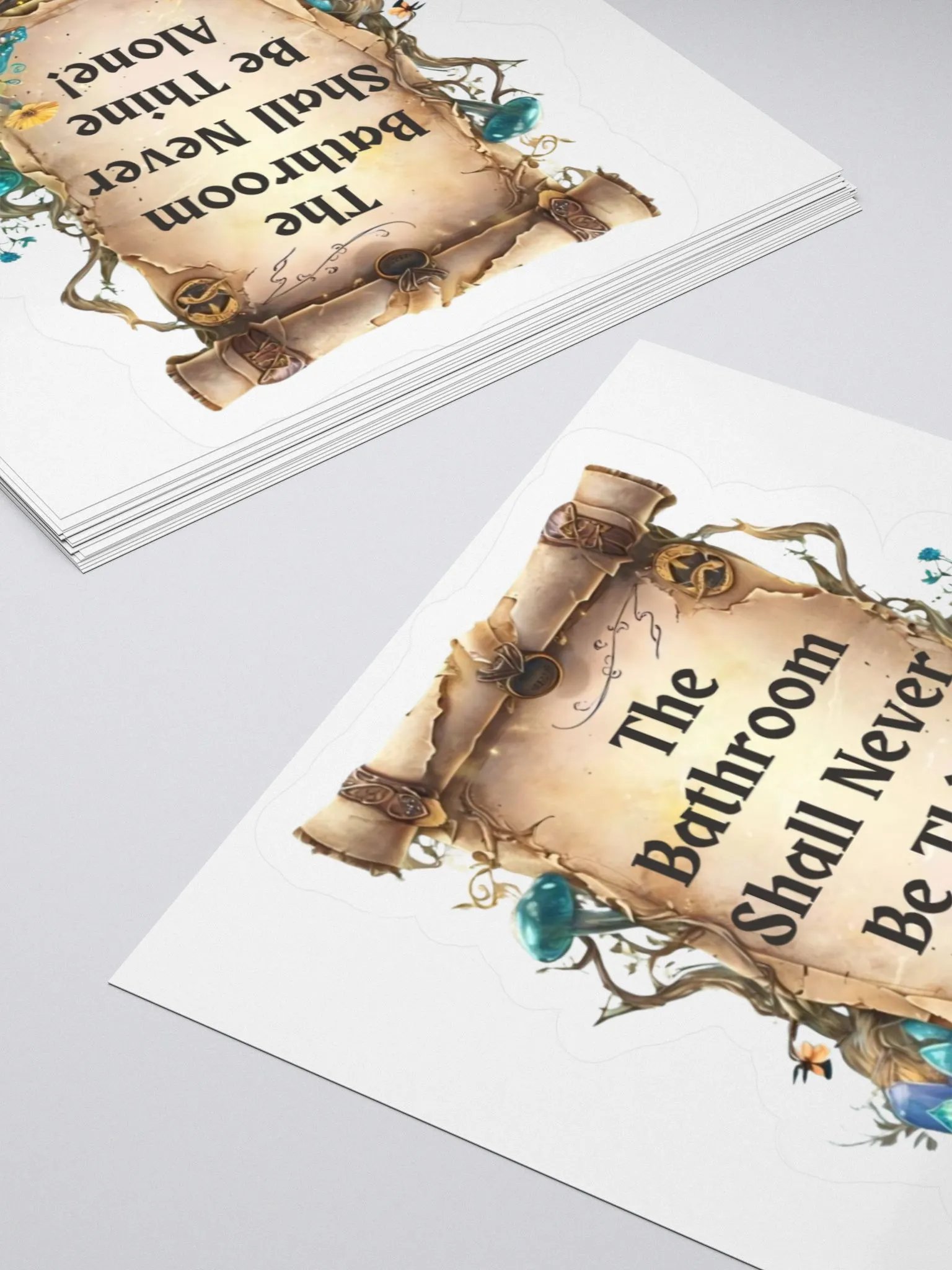 The Bathroom Shall Never Be Thine Alone – Funny Mom Sticker, Fairytale Parenting Humor, Relatable Mom Life Decal product image (12)