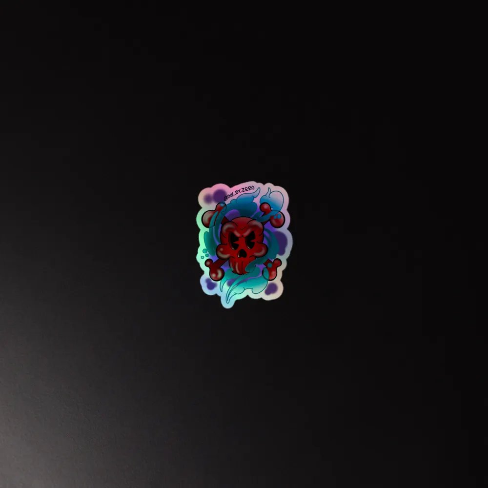 red toon skull sticker product image (4)