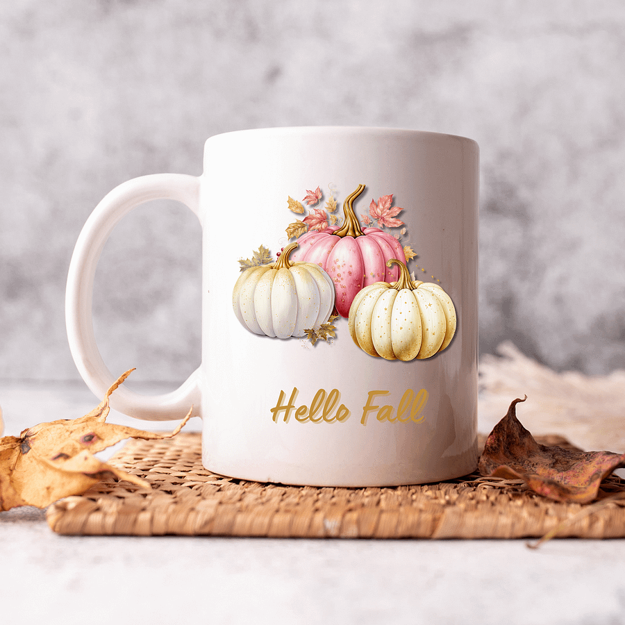 Hello Fall Mug - Glam Pastel Pumpkins product image (3)