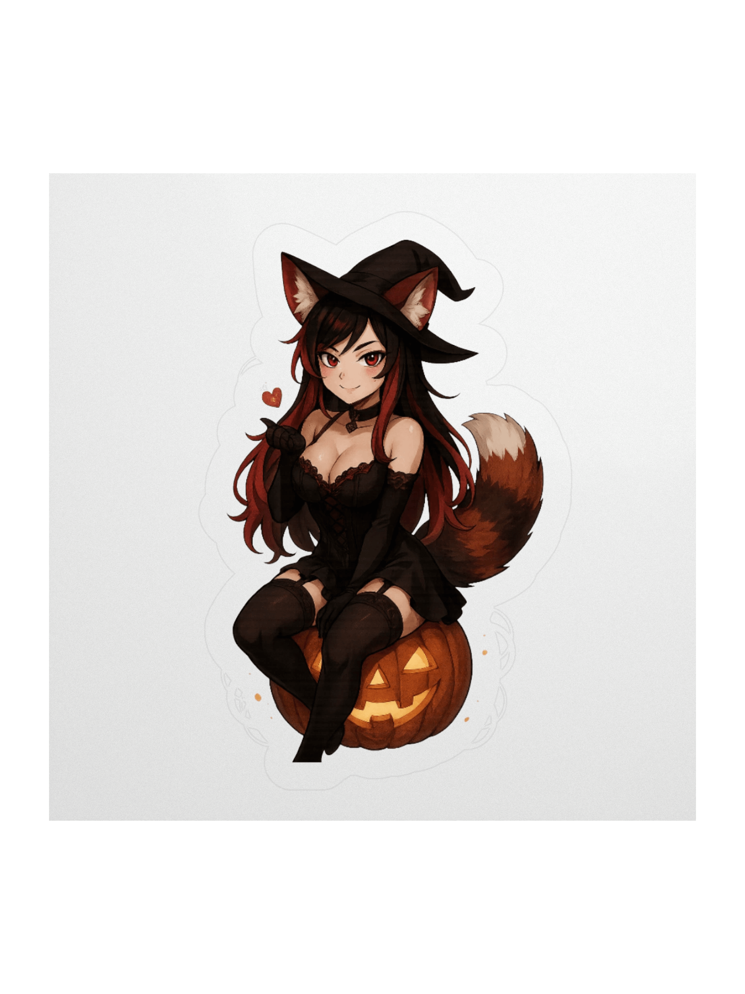 Pumpkin Witch Mika Halloween Sticker 🦊✨ product image (3)