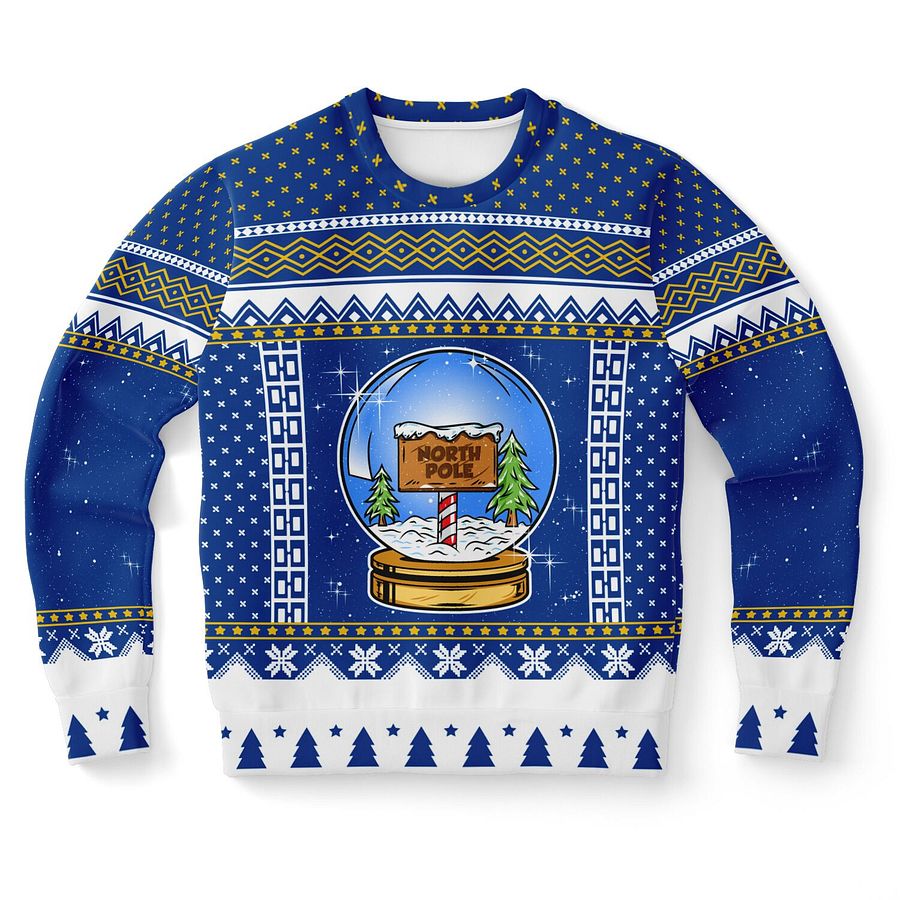 Festive North Pole Snow Globe Ugly Christmas Sweatshirt - Cozy Holiday Apparel product image (9)