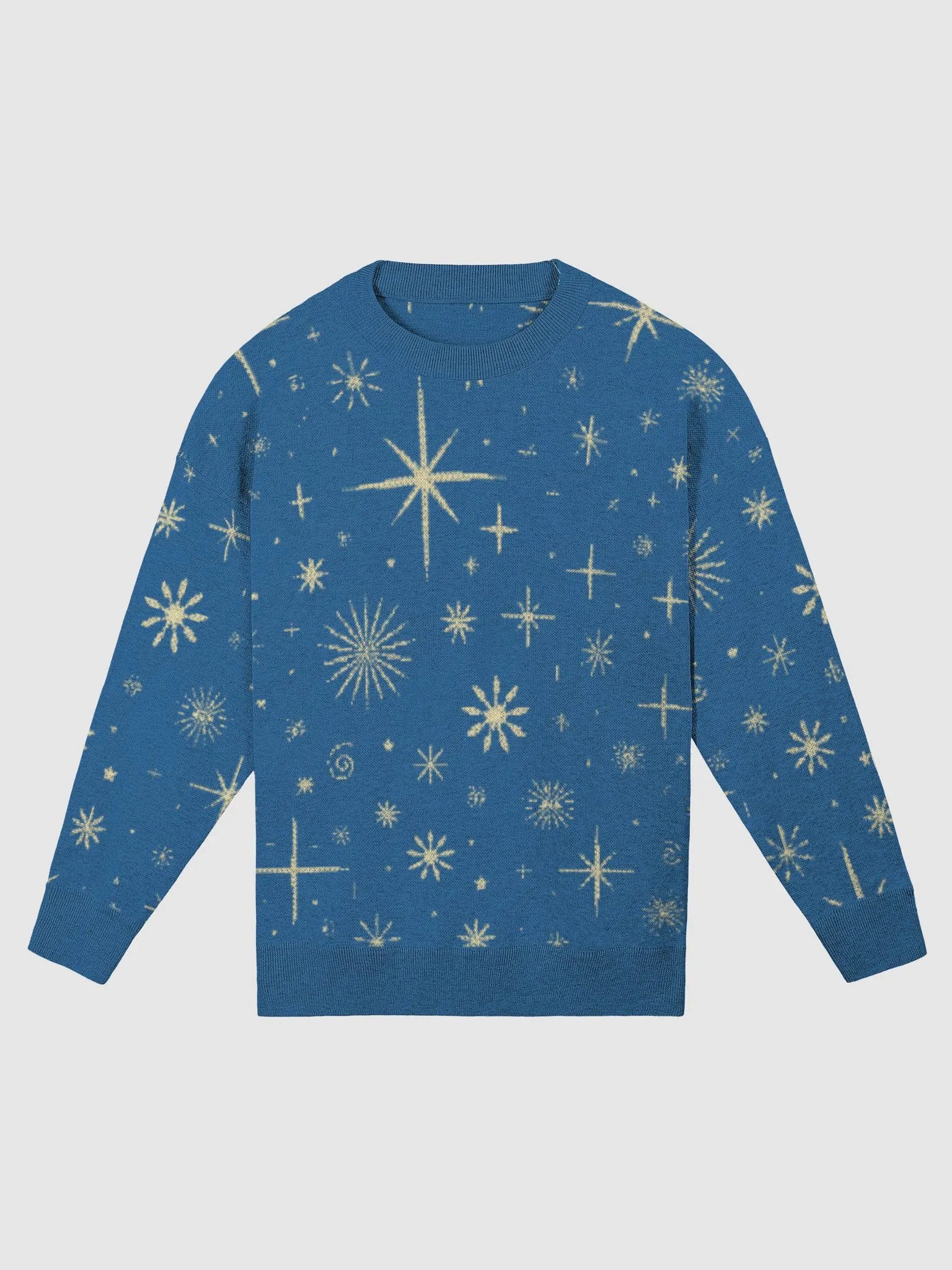 Celestial Snowflakes Blue Knit Sweater product image (1)