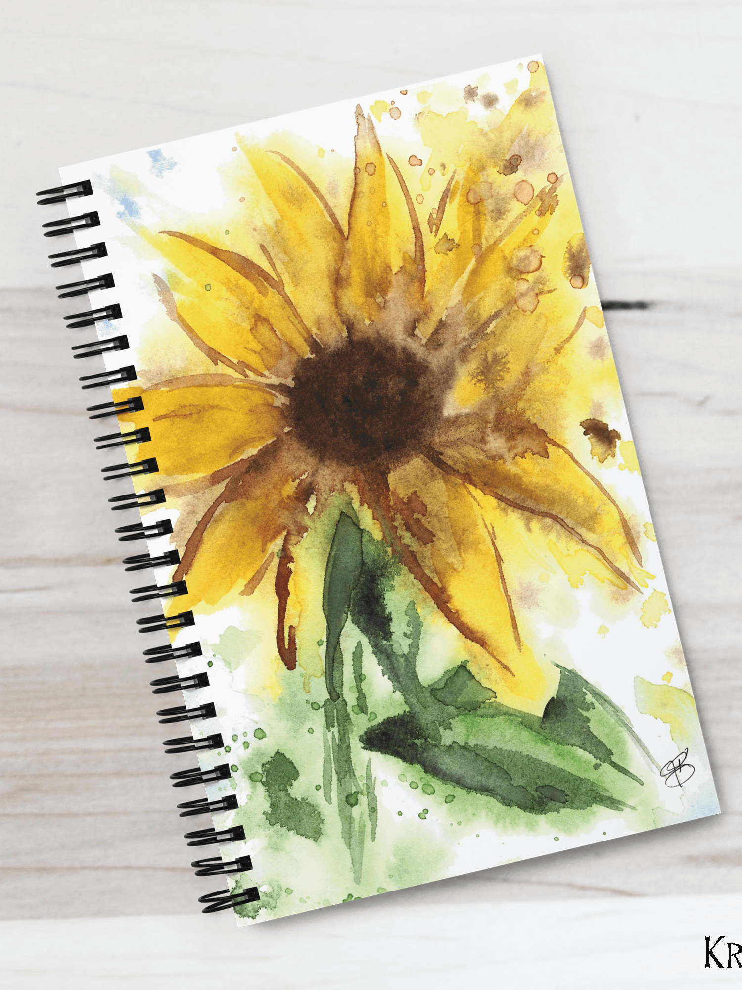 Watercolor Sunflower Print Notebook product image (6)