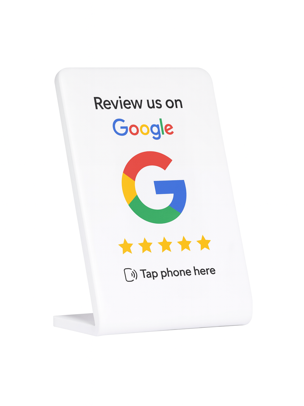Google Review NFC Table Stand – Acrylic, Matte Finish, Tap to Review (White) product image (1)