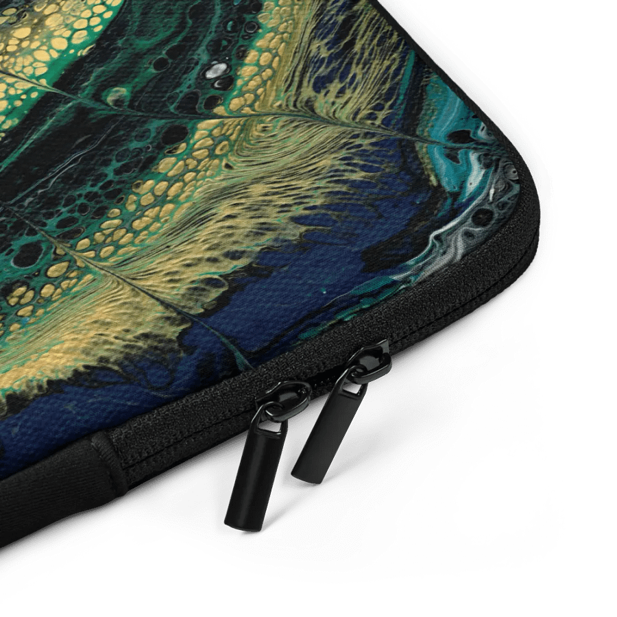 'Midnight Halo' - Abstract Acrylic Ring Pour Print, Laptop Sleeve product image (4)