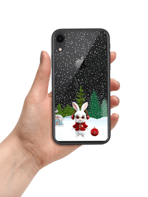 Winter bunny and Snowing background iPhone Case product image (27)