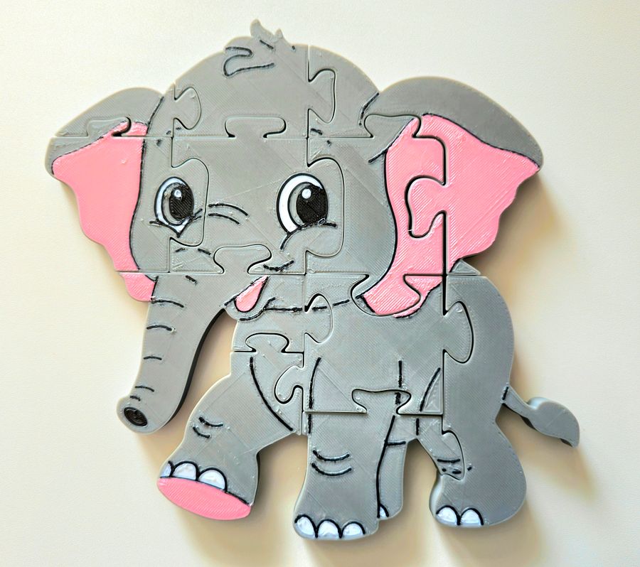 Elephant 3D Printed Jigsaw Puzzle– A Wild Adventure in Every Piece! product image (1)