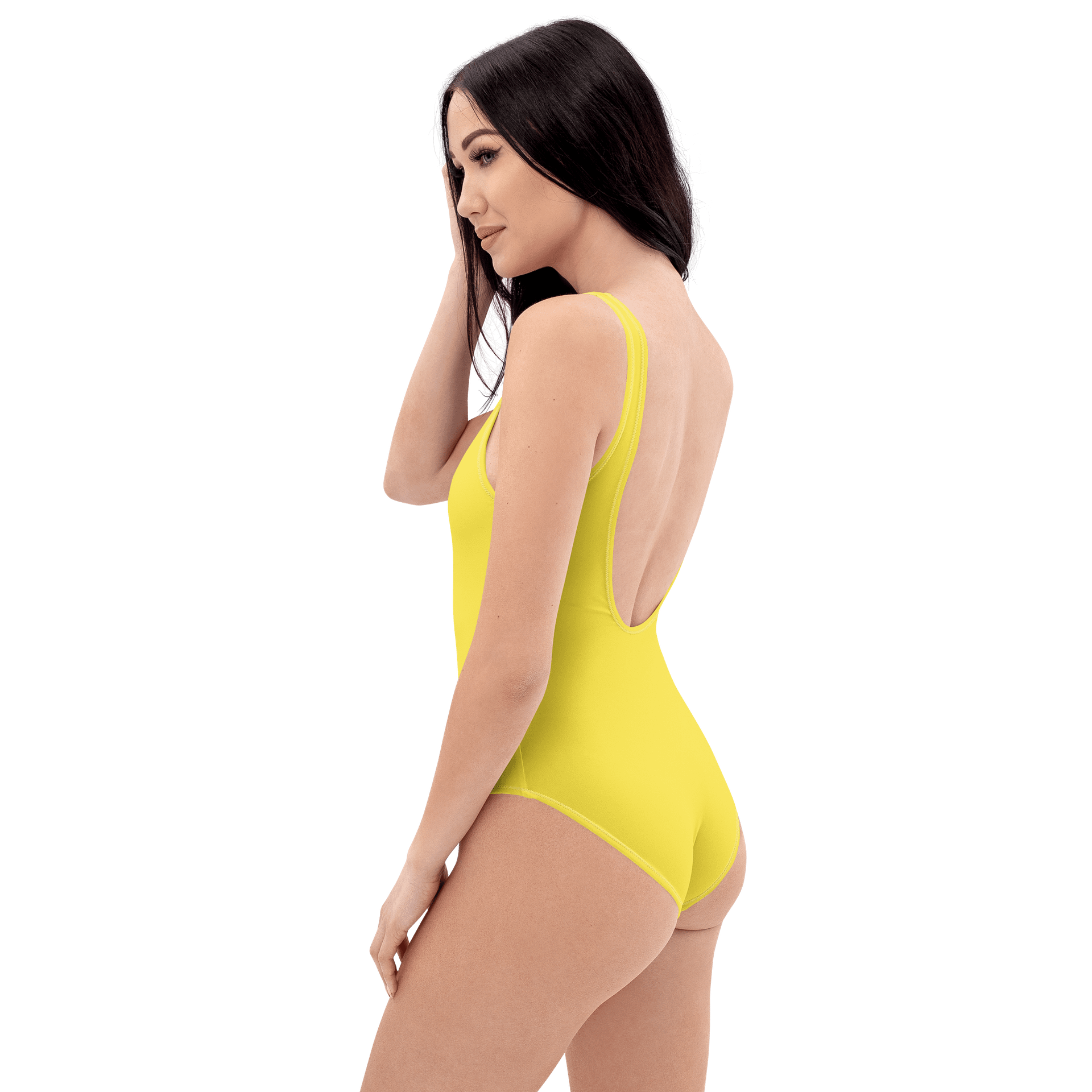 Taxi Cab Yellow Solid Color Retro Inspired Women's One Piece Swimsuit product image (7)