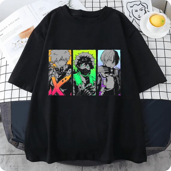 New Deku Bakugou Katsuki Todoroki Shoto Print T-Shirt product image (1)