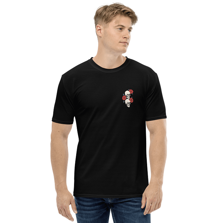 Victory Bones – All Over Print Skeleton T-Shirt with Roses and Rebel Vibes product image (2)
