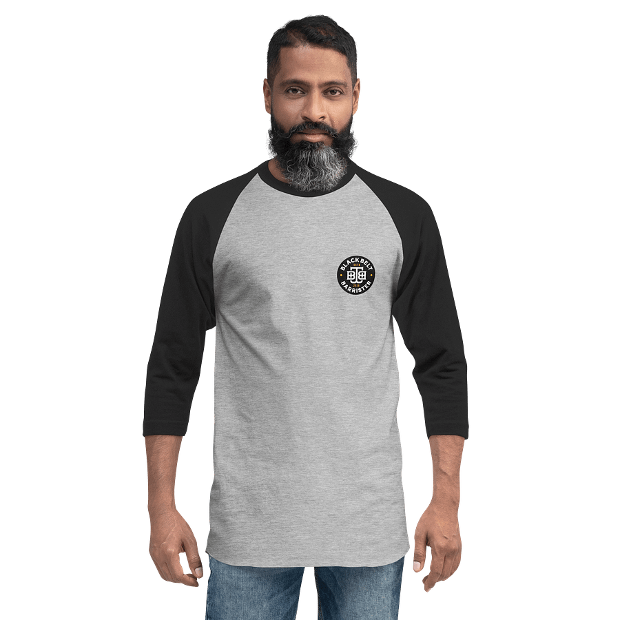 BBB Raglan Baseball ¾ Sleeve Tee Grey/Black product image (2)