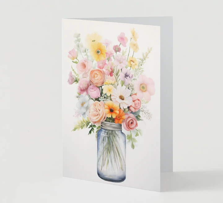 Watercolor Flower Vase Greeting Card product image (1)