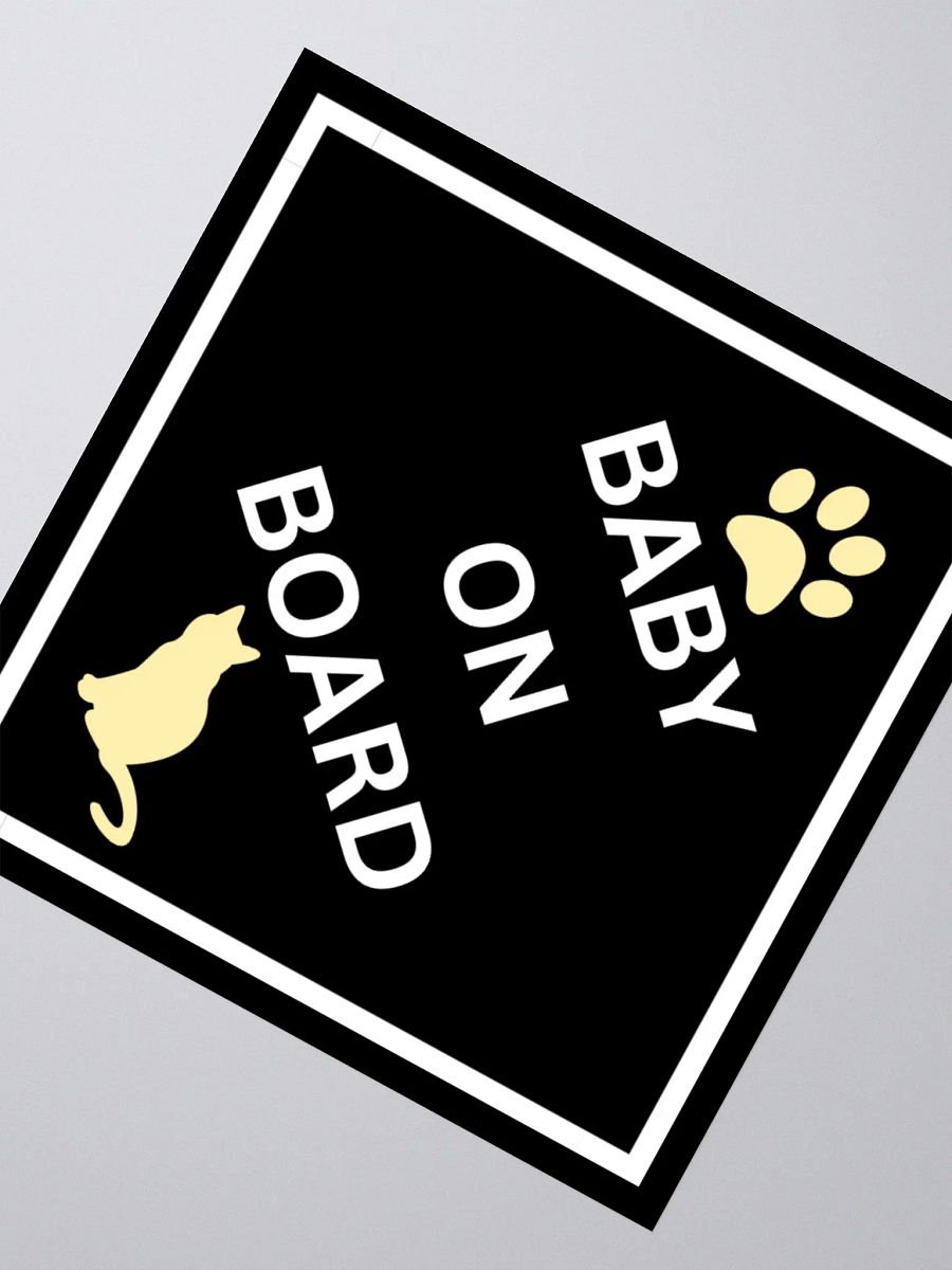 Cat Baby on Board Sticker - Ginger on Black product image (4)