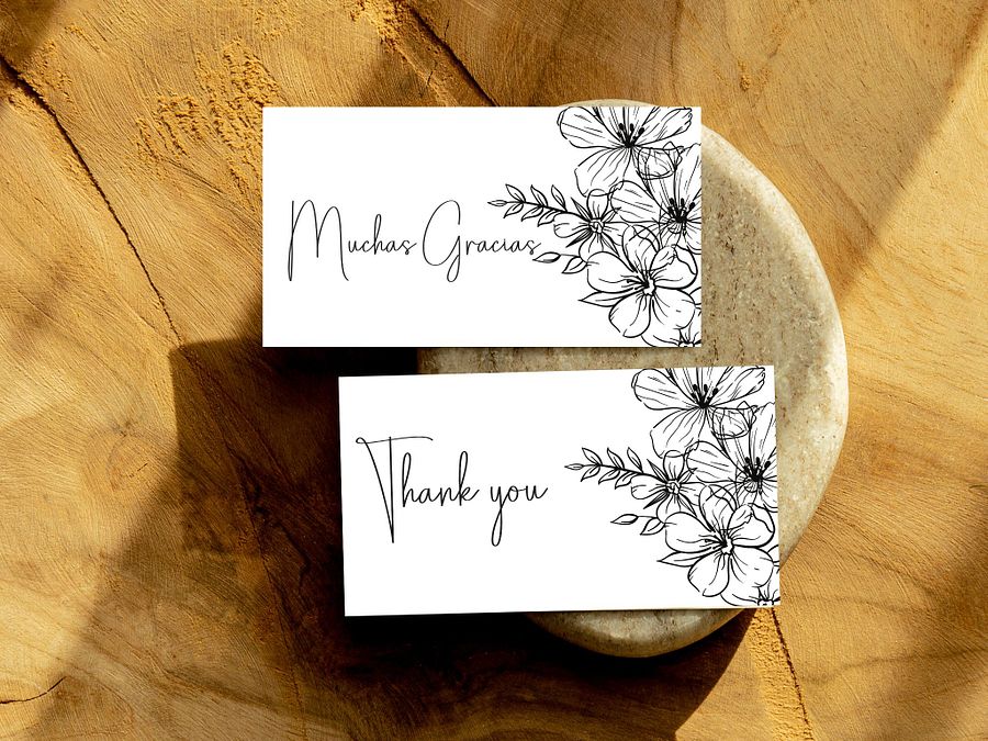 Thank you card in English and Spanish 2 designs product image (2)