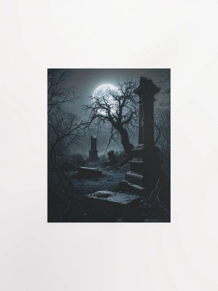Gothic Moonlit Graveyard Poster product image (2)