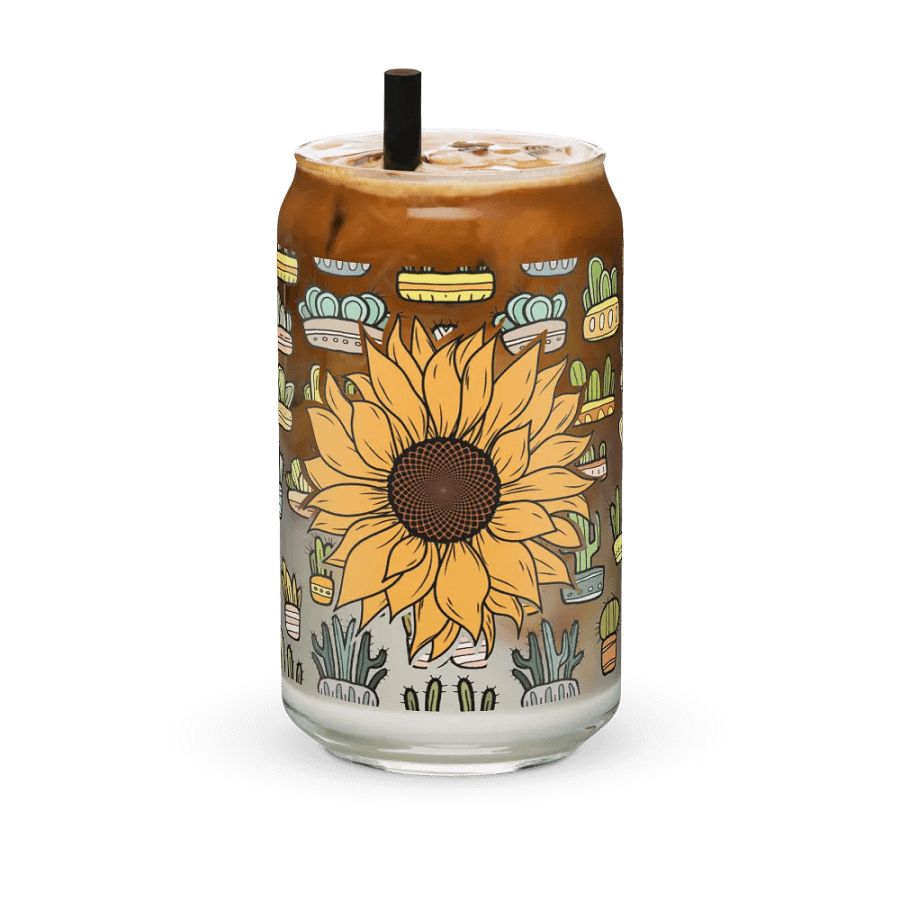 Sunflower Cacti Glass Can Sipper product image (6)