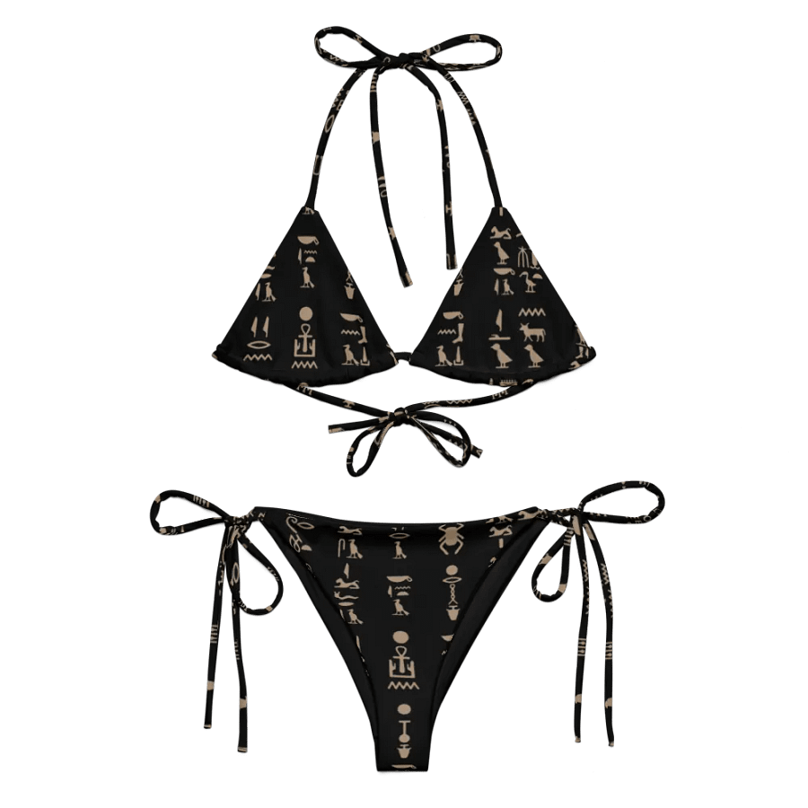 Isis Black Hieroglyphs String Bikini product image (3)