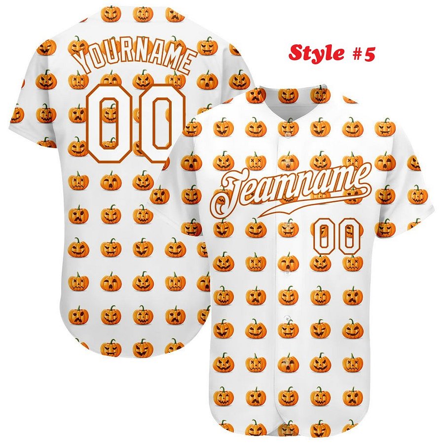 Authentic Baseball Jersey, Custom Baseball Jersey, Personalized Sport Jersey, Colorful, Flowers, Number, Logo, Halloween Gift product image (184)