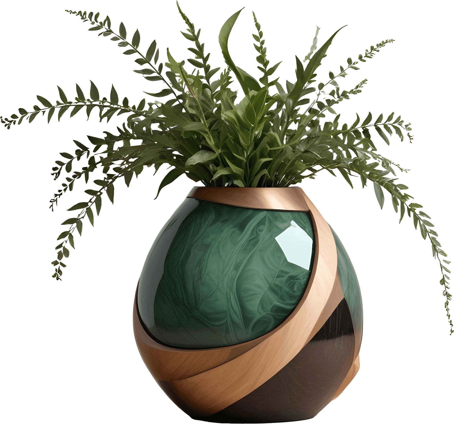 Luxe Botanique – Verdant Harmony Vase PNG product image (1)