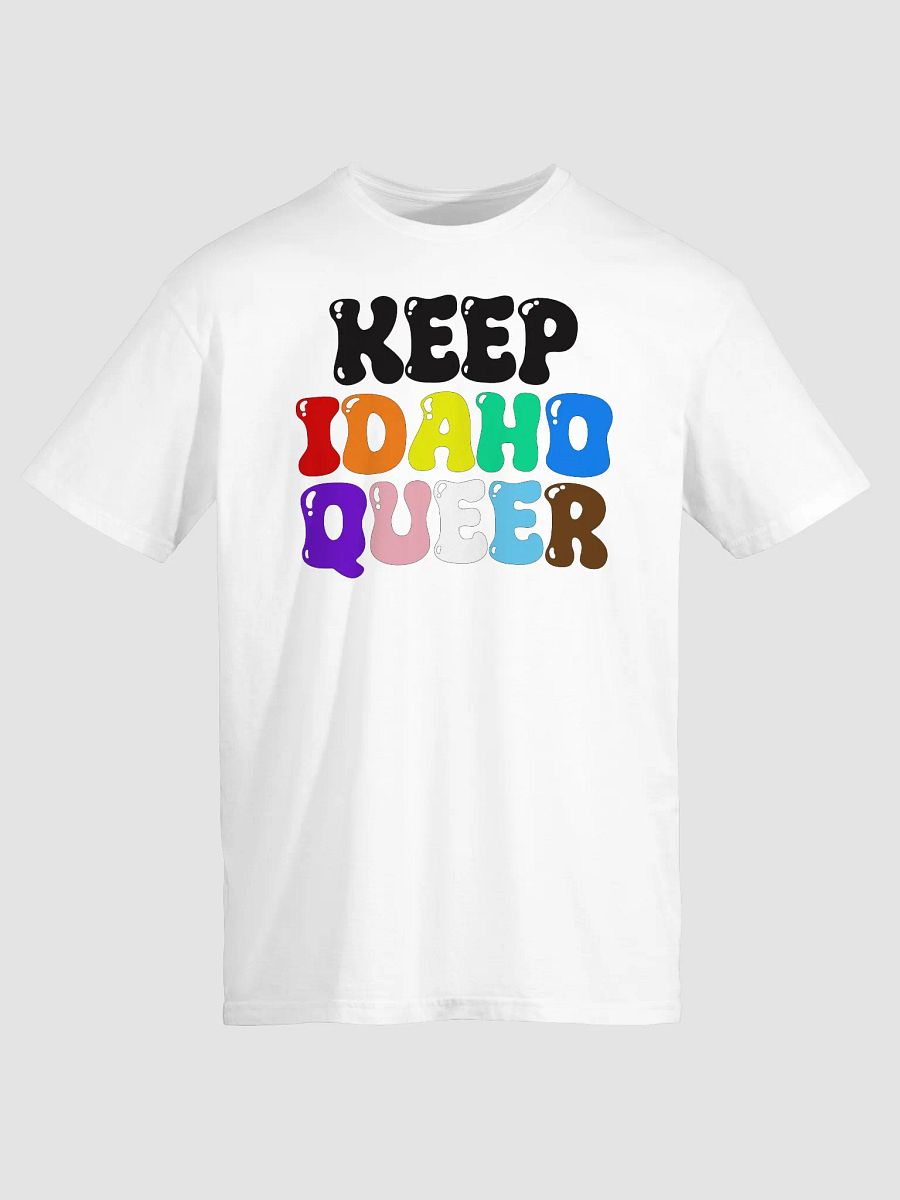 "KEEP IDAHO QUEER" light t-shirt product image (3)