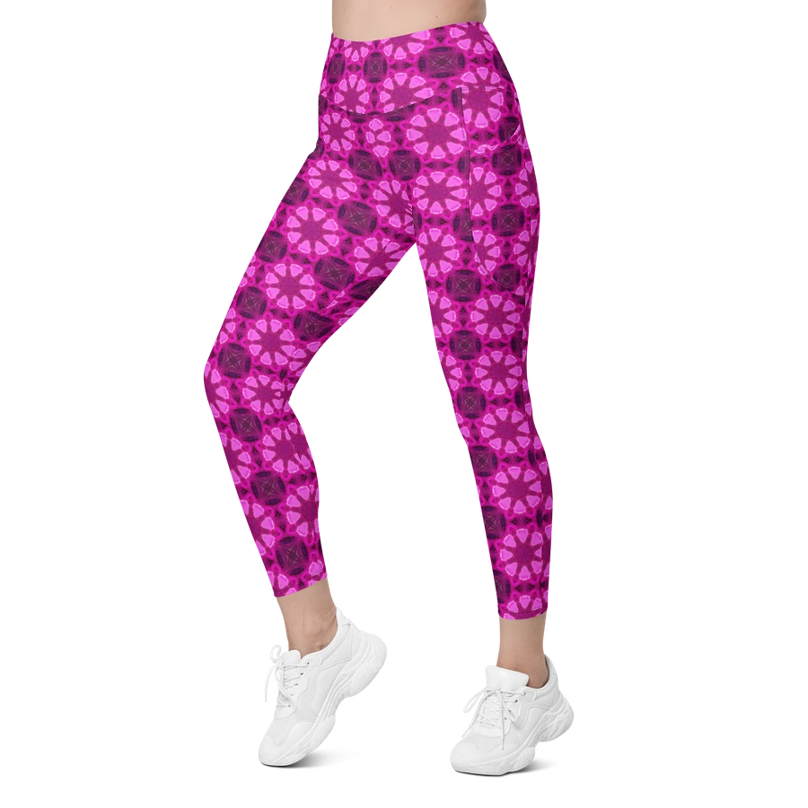 Abstract Raspberry Shapes Repeating Pattern Ladies Leggings product image (15)
