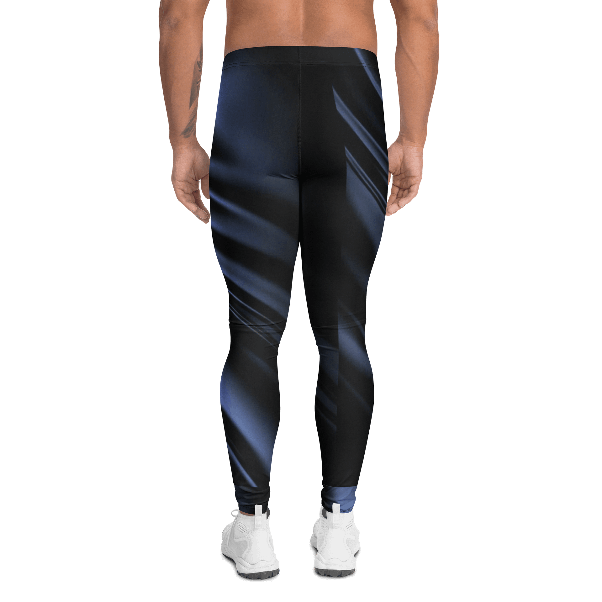 Futuristic Wave Stripes Print Men's Leggings product image (2)