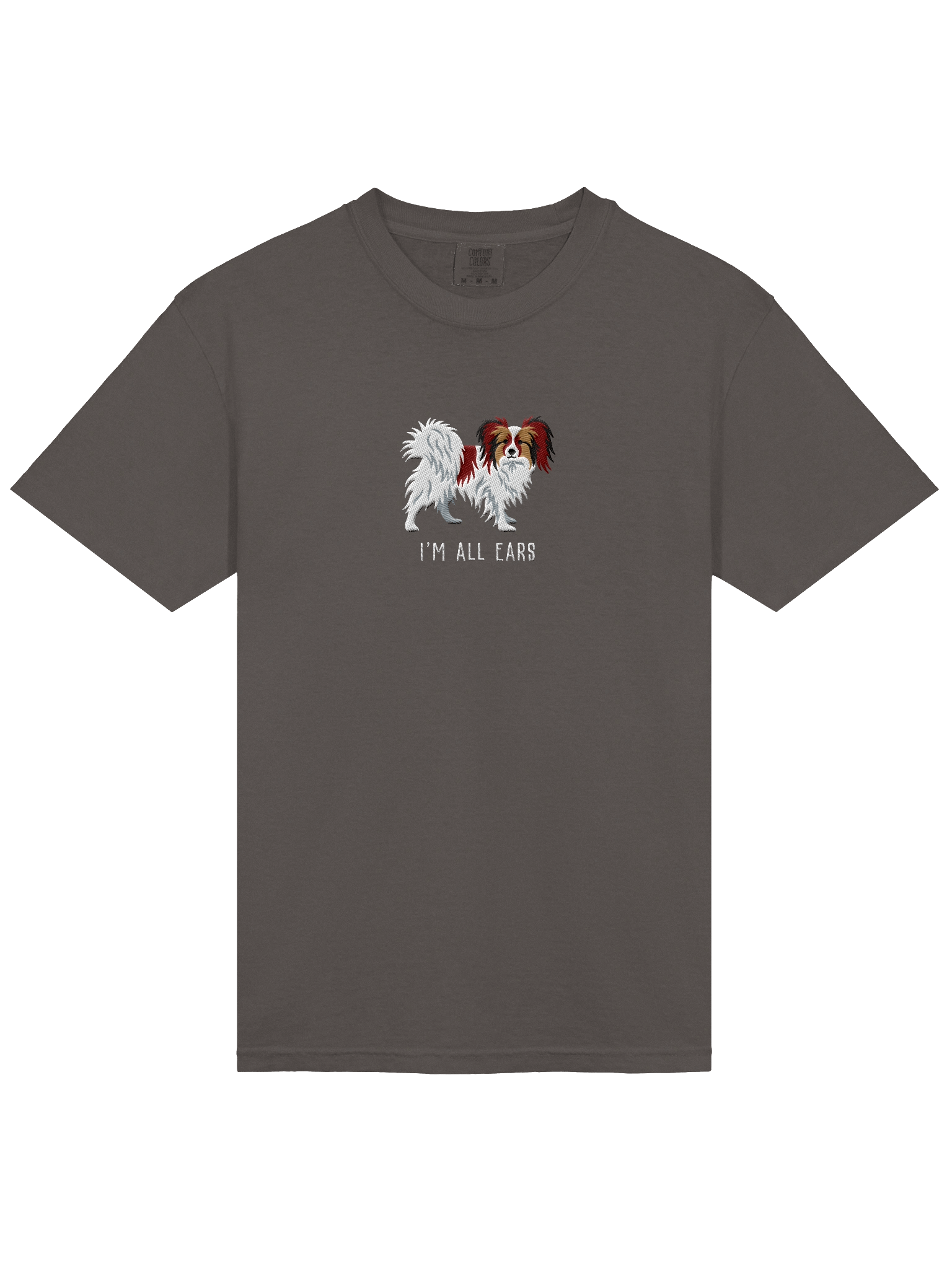 I'm All Ears T-Shirt(Embroidered) of a Papillon(Chocolate & White) product image (17)