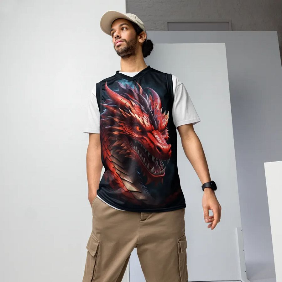 Fiery Dragon - Unisex Basketball Jersey UPF50+ protection product image (7)