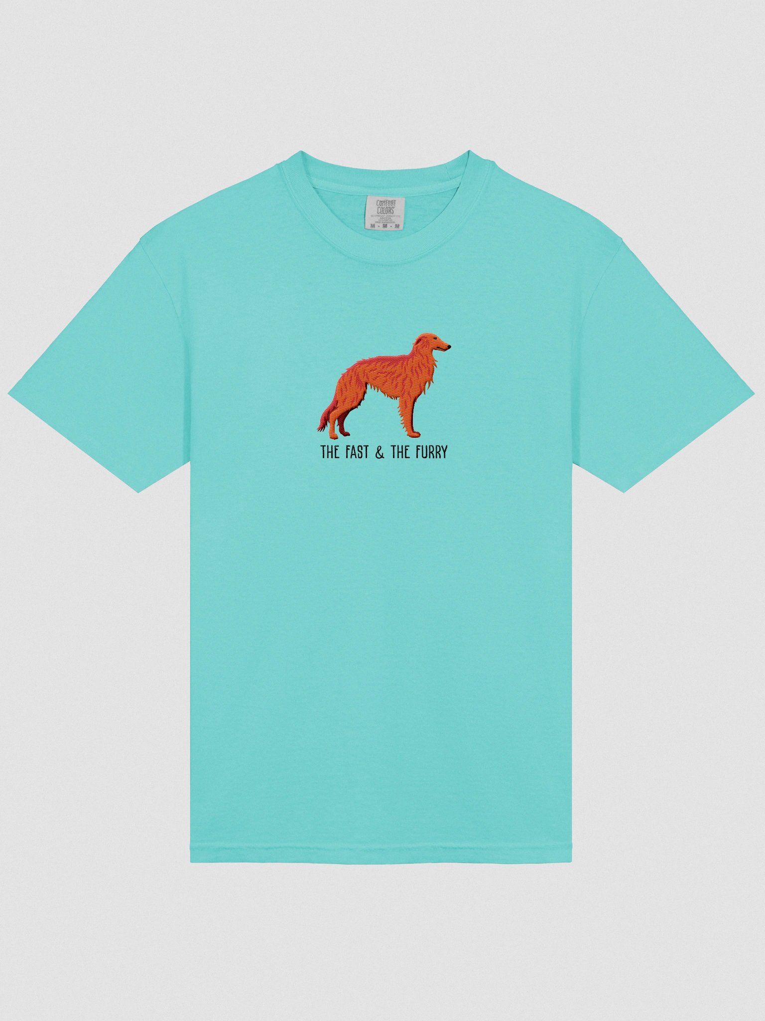 The Fast & The Furry T-Shirt(Embroidered) of a Silken Windhound(Red) product image (6)