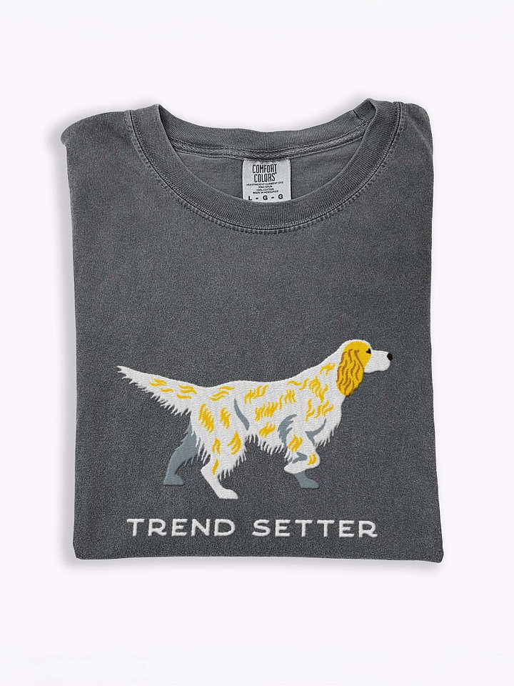 Trend Setter T-Shirt(Embroidered) of an English Setter(Lemon Belton) product image (1)